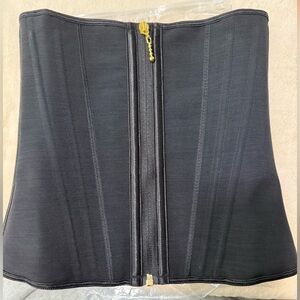 Black Waist Trainer with Gold Zipper NWT